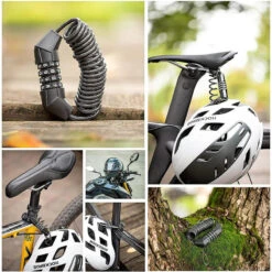 ROCKBROS Câble Antivol Casque Vélo Cadenas à Combinaison à 4 Chiffres Noir 1,5m -Vélo route Magasin cable antivol casque velo cadenas a combinaison a 4 chiffres noir 15m 6