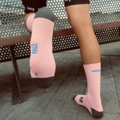 Chaussettes De Cyclisme Unisexes Respirantes Hautes Mooquer Pale Classy II Roses -Vélo route Magasin chaussettes de cyclisme unisexes respirantes hautes mooquer pale classy ii roses 4
