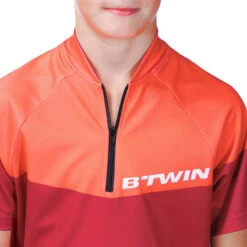 BTWIN Maillot Manches Courtes Vélo Enfant 500 Rouge 14 BTWIN Maillot Manches Courtes Vélo Enfant 500 Rouge -Vélo route Magasin maillot manches courtes velo enfant 500 rouge 5