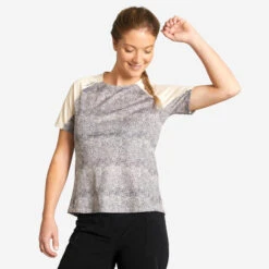 Rockrider MAILLOT MANCHES COURTES VELO VTT EXPL 100 FEMME BEIGE