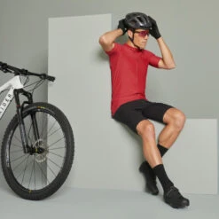 Rockrider Maillot VTT Manches Courtes Race 700 Rouge -Vélo route Magasin maillot vtt manches courtes race 700 rouge 2