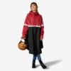 BTWIN PONCHO PLUIE VISIBILITE NUIT VELO VILLE 540 NOIR ROUGE