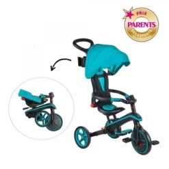 GLOBBER Tricycle EXPLORER 4-en-1 Évolutif & Pliable Bleu Canard -Vélo route Magasin tricycle explorer 4 en 1 evolutif and pliable bleu canard 2