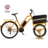 VÉLO CARGO COMPACT ELECTRIQUE 500w - CONFORT ORANGE -Vélo route Magasin velo cargo compact electrique 500w confort orange