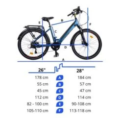 Vélo Électrique Urbanbiker Sidney PLUS Bleu, Roues 26",540Wh (36v 15Ah) -Vélo route Magasin velo electrique urbanbiker sidney plus bleu roues 26540wh 36v 15ah 5