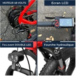 Vélo Électrique YEEP.ME HOLIDAY Bleu 26’’ Fatbike 48V Batt 643Wh Freins Hydrau -Vélo route Magasin velo electrique yeepme holiday bleu 26 fatbike 48v batt 643wh freins hydrau 2