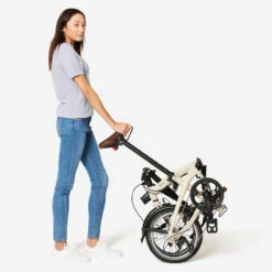 BTWIN VELO PLIANT ULTRA COMPACT FOLD LIGHT 1 SECONDE BEIGE -Vélo route Magasin velo pliant ultra compact fold light 1 seconde beige 8