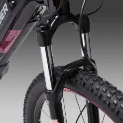 Rockrider Vélo VTT électrique Semi-rigide 27,5", E-ST520 Noir Violet -Vélo route Magasin velo vtt electrique semi rigide 275 e st520 noir violet 9