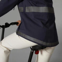 BTWIN VESTE PLUIE VELO VILLE VISIBILITE NUIT 540 FEMME BLEU MARINE -Vélo route Magasin veste pluie velo ville visibilite nuit 540 femme bleu marine 6